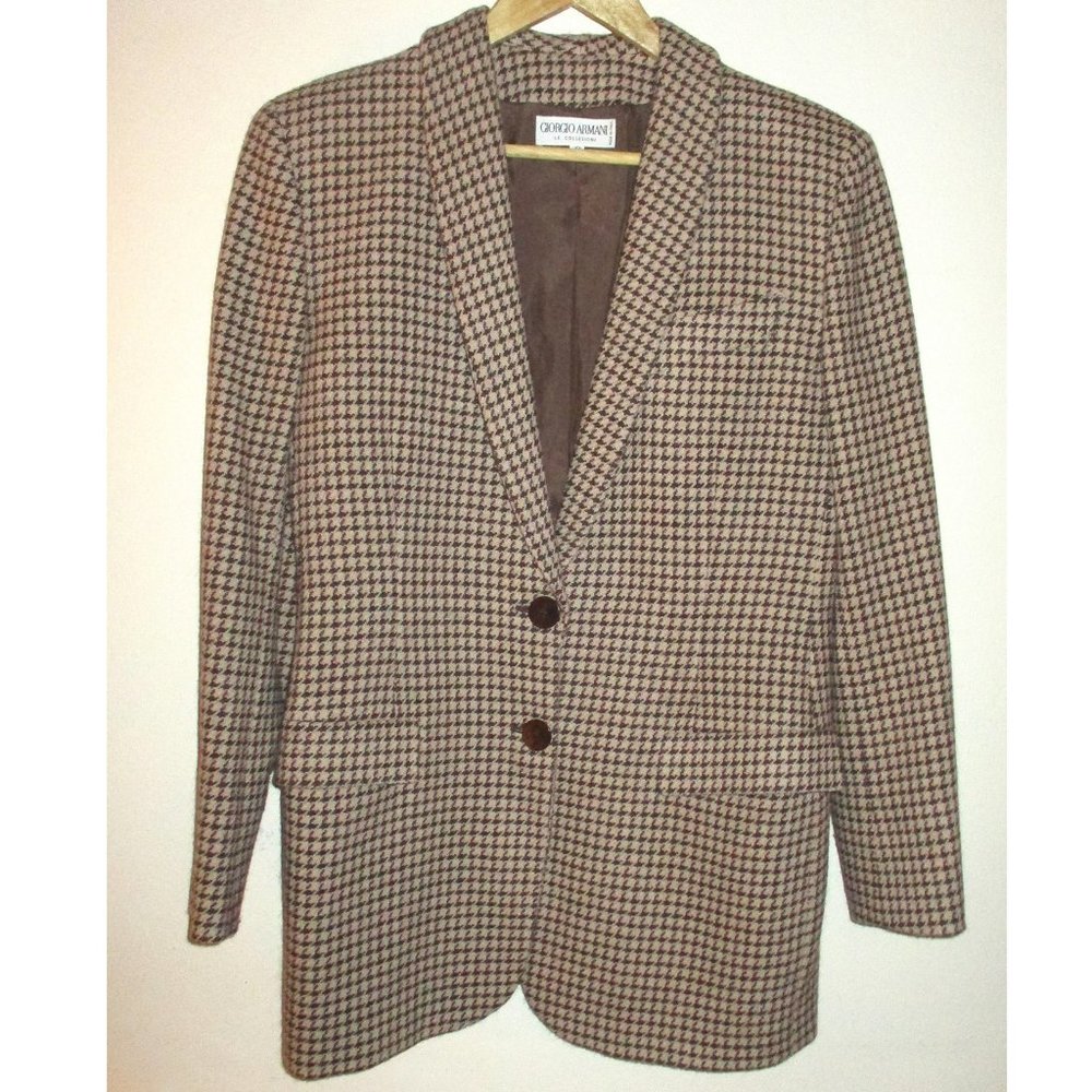 Armani Houndstooth Wool Women’s Blazer Size 10